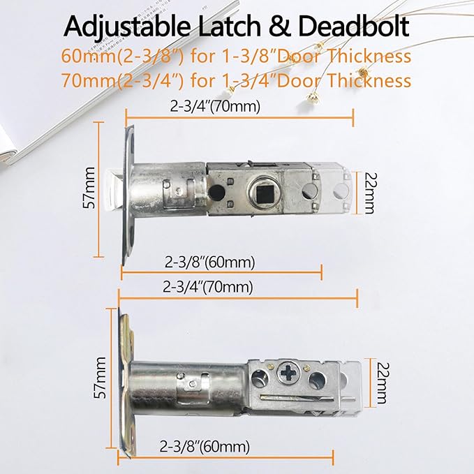NEWBANG Keyed Entry Door Handleset Brushed Nickel Finish,(Keyed Handleset),MDHST2018SN