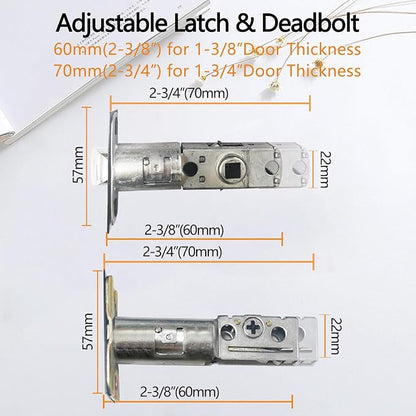 NEWBANG Keyed Entry Door Handleset Brushed Nickel Finish,(Keyed Handleset),MDHST2018SN