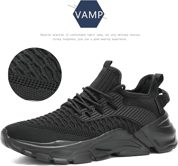 Men's Running Shoes, Non Slip, Breathable, Lightweight Fashion Sneakers, Slip Resistant Athletic Sports Walking Gym Work Shoes