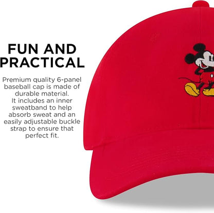 Disney Men's Baseball Cap, Mickey Mouse Adjustable Hat for Adult