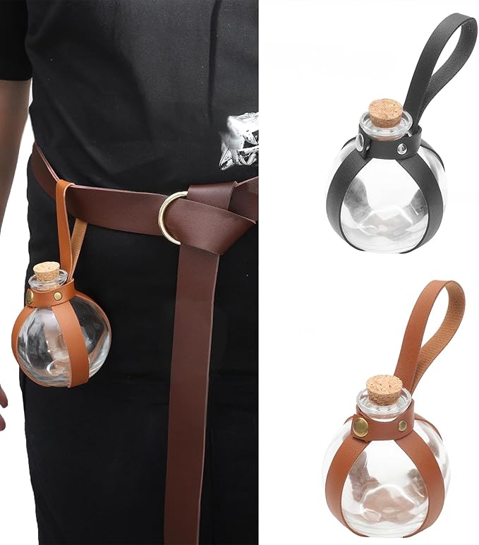 Dark Magical Bottle For Cosplay Halloween Decoration Wizard And Witch Costume Props Glass Bottles With Cork Stopper
