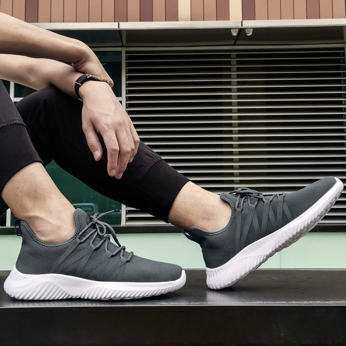 Mens Slip On Running Shoes Breathable