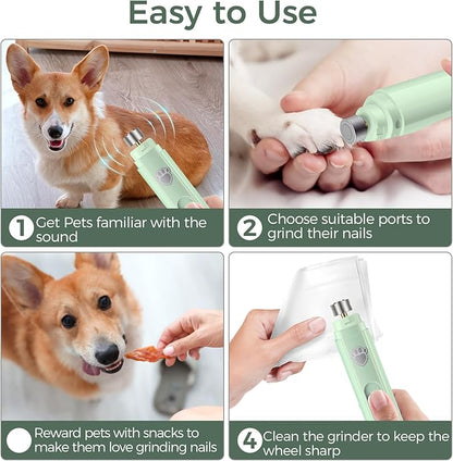 VIWIK Dog Nail Grinder, 2-Speed Rechargeable Dog Nail Trimmers for Large Medium  Small Dogs, Upgrade Professional Electric Pet Paws Grooming, Quiet Puppy Grooming Tool, for Dogs Cats