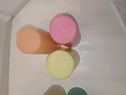 Tupperware Set of 6 Classic Vintage Smooth 16 Ounce Pastel Tumblers 107