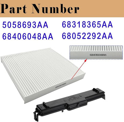 Ram Cabin Air Filter  Filter Access Door Compatible with Dodge Ram 1500 2500 3500 4500 5500 Avenger Caliber Journey Compass Patriot Chrysler 200 68318365AA Filter 68406048AA