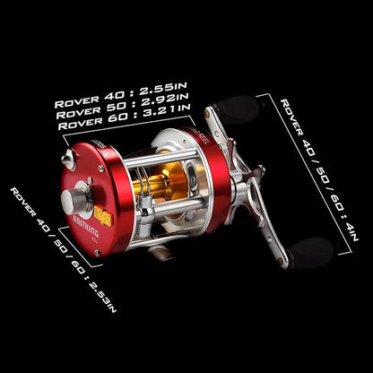 KastKing Rover Round Baitcasting Fishing Reel, Perfect Conventional Reel for Catfish, SalmonSteelhead, Striper Bass and Inshore Saltwater Fishing Reel, Reinforced Metal Body