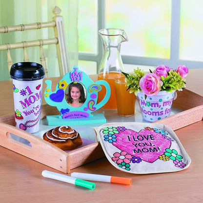 Fun Express Paintable Wooden Flower Photo Stands 6 12 to 7 inches, 12 pieces, ideal for Mother's Day, Spring, Easter, classroom and home crafts