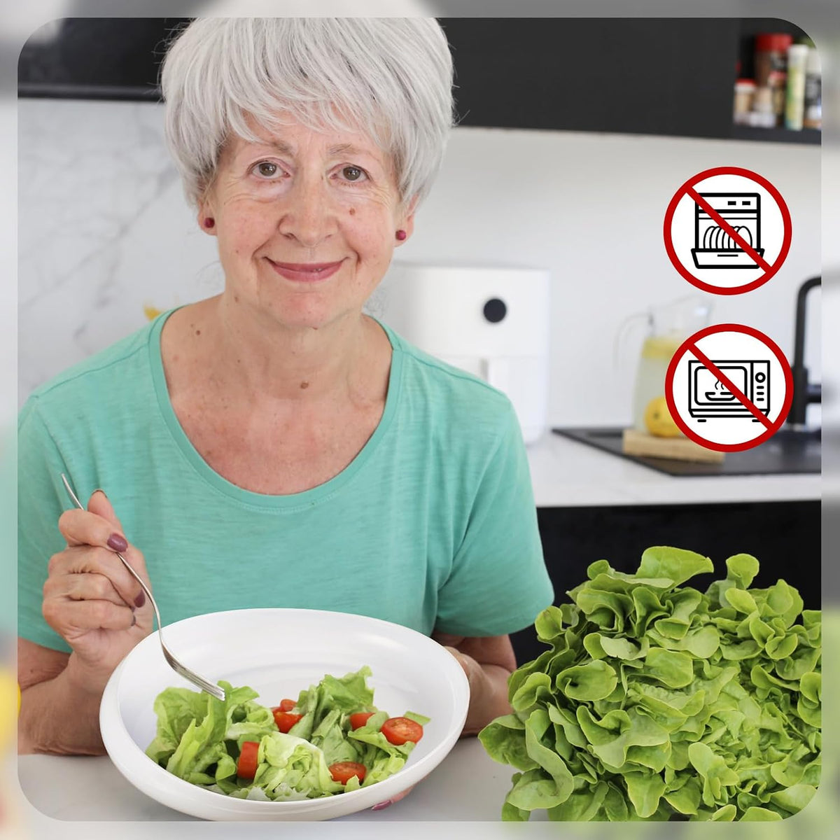 Hushee 2 Pcs Adaptive Scoop Plates 8 Inches Scooped Dish Suction Bowls with Silicone Anti-Slip Rubber Ring Eating Utensils for Elderly Disabled Handicapped from Parkinsons Dementia Stroke