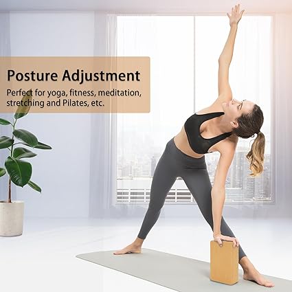 Hatha Yoga Cork Yoga Block, Natural Cork from Portuguese, Premium Brick, Eco-Friendly Yoga Accessories for Yoga, Pilates  Stretching