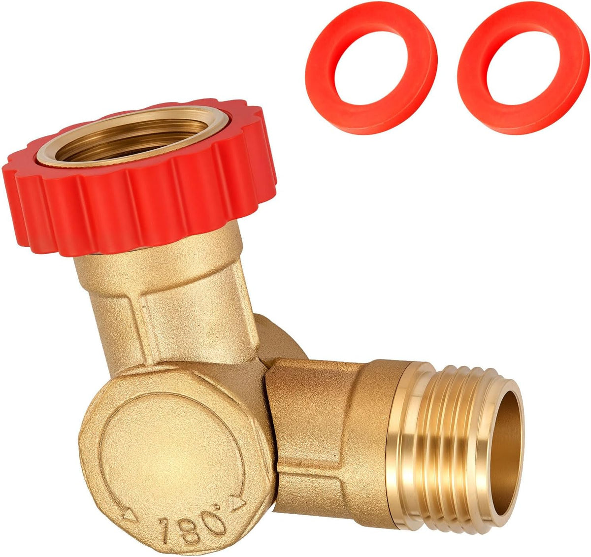 Pivot Pocket High-Flow Adjustable 180° & 360° Swivel Connector, Lead-Free Brass Hose Adapter, Anti-Kink Design, Swivel Connector ONLY, No Silicon Washers