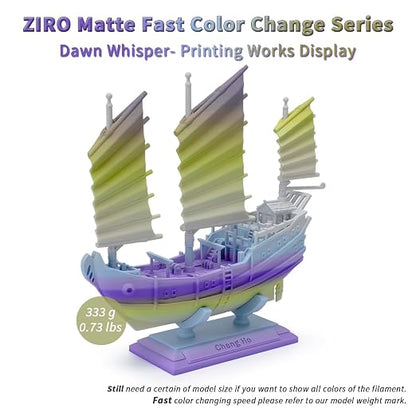 ZIRO Fast Gradient PLA, Multi Colors 3D Printer Filament, Dawn Whisper