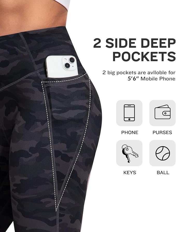 NORMOV 4 Packs Yoga Leggings with Pockets for Women, Soft High Waisted Tummy Control Workout Pants