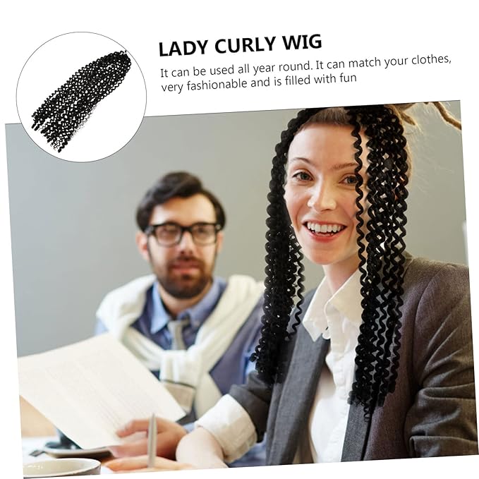 balacoo Water Ripple Wig Wigs Human Hair Crochet Hair Jumbo Braids Extensions Hair Curly Wig Hair Crochet Braiding Twist Hair Low Temperature Wire Black
