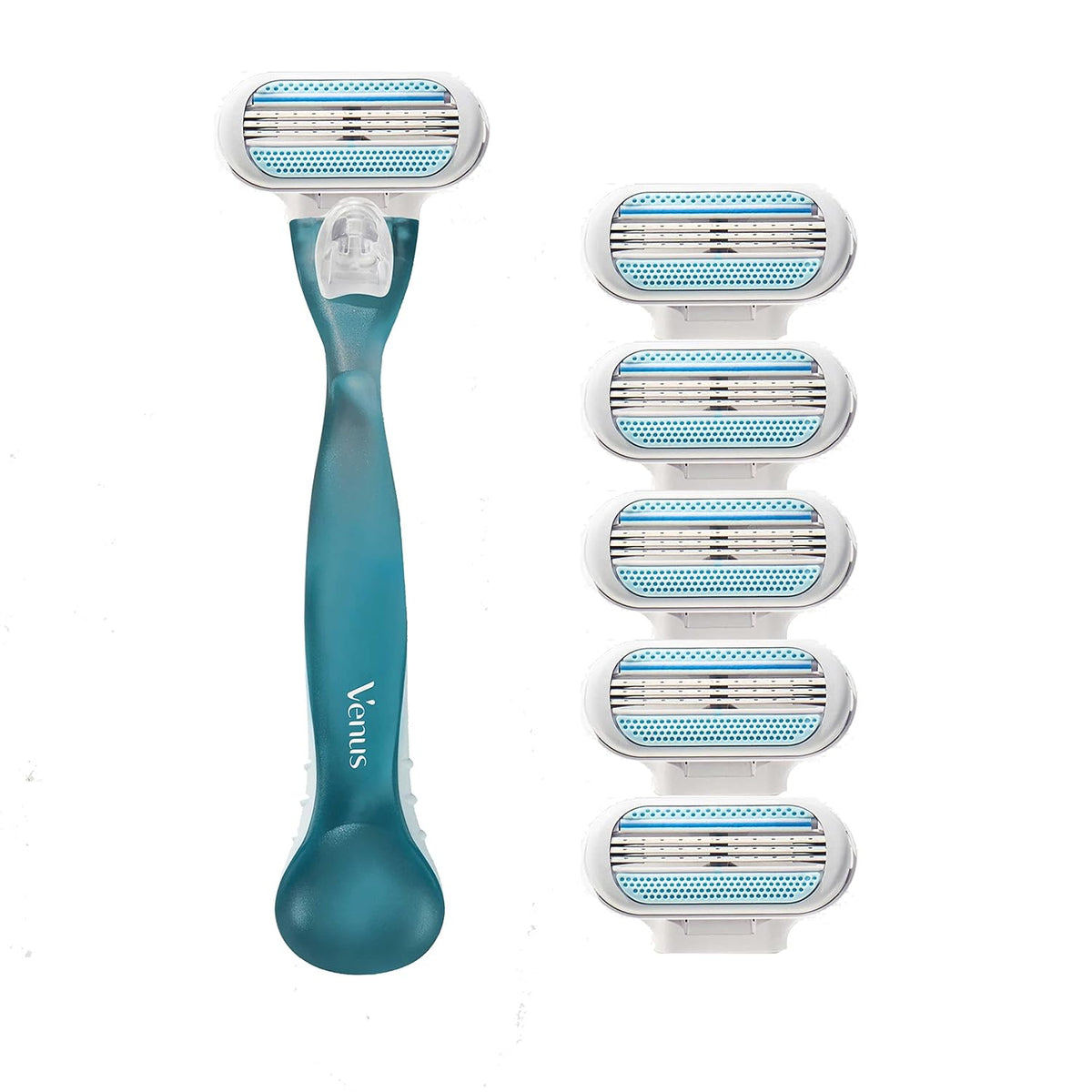 Gillette Venus Smooth Women's Razor Handle + 6 Refills with Soft-Grip Gel Handle (Open Box)
