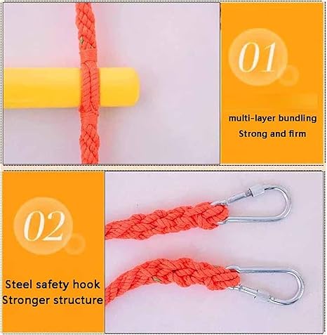 EHEIN 2M Safety Balcony Fire Ladder with Hook Reusable Multi Purpose Soft Ladder Construction Rescue Climbing (Color : Style1, Size : 30cm11.8in)