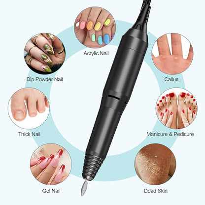 Nail Drill Handpiece Replacement for Professional Nail Drill Machine, 20000 RPM Handpeice Replacement Parts for SUBAY, ALLE S, HOINVO and JIASHENG, Black