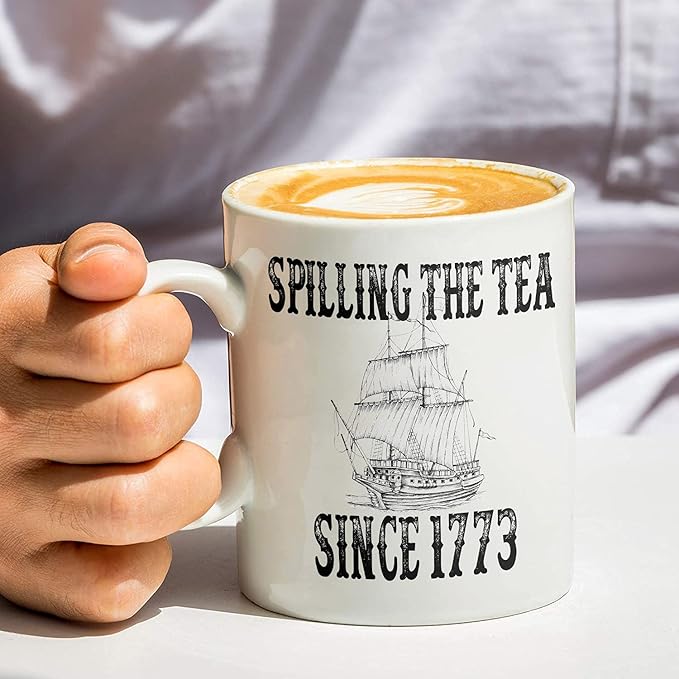 History Teacher Gift Spilling the Tea Since 1773 Coffee Cup, Appreciation Funny History Major Mug, Mugs For History Teacher Men For Woman Birthday Christmas Teacher's Day Gifts White Coffee Mug 11 Oz