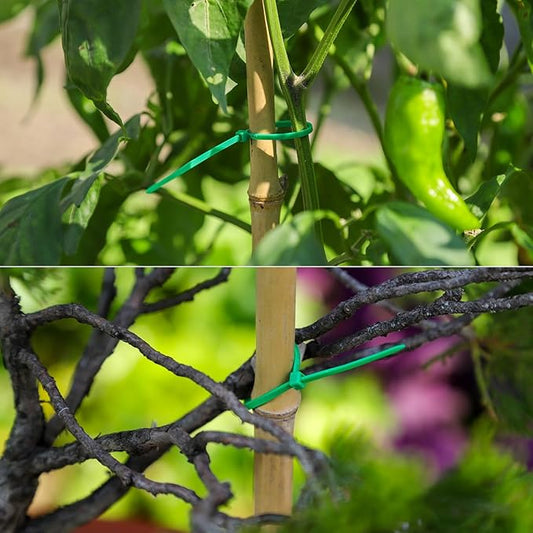6 inch Green Zip Ties, Nylon Garden Cable Zip Ties Self Locking Cable Ties Twist Ties, Multi-Purpose Cable Tie (100 Pcs)