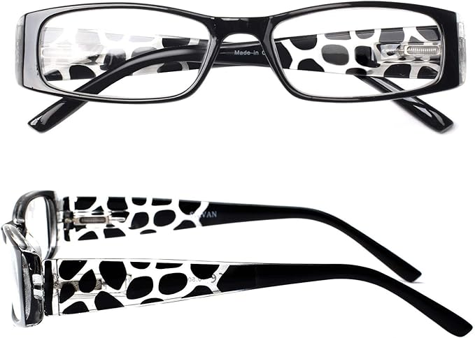 5 Pack Spring Hinge Reading Glasses Rectangular Fashion Quality Readers for Men and Women (multicolour, 2.75)