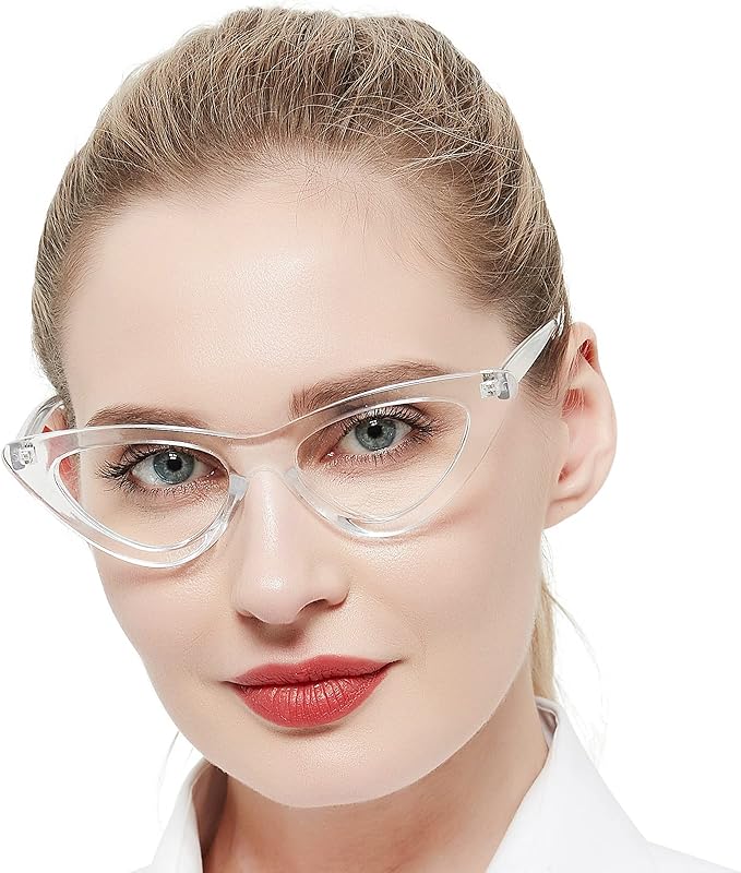 Unique Reading Glasses for Women Blue Light Blocking Readers Retro Cat Eye Style