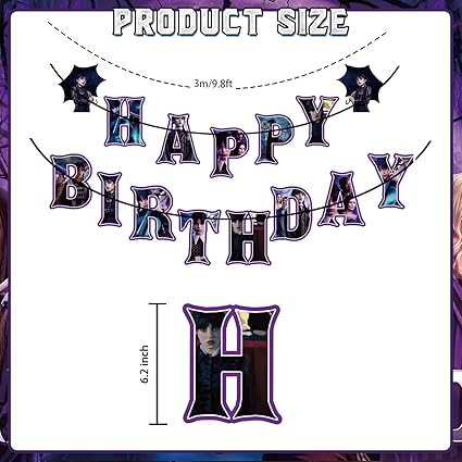 111Pcs Happy Birthday Decorations Tableware Set for 20 Guests, includes Banner, Hanging Swirls, Foil Balloon, Plates, Napkins, Fork, Tablecloth, Birthday Party Supplies