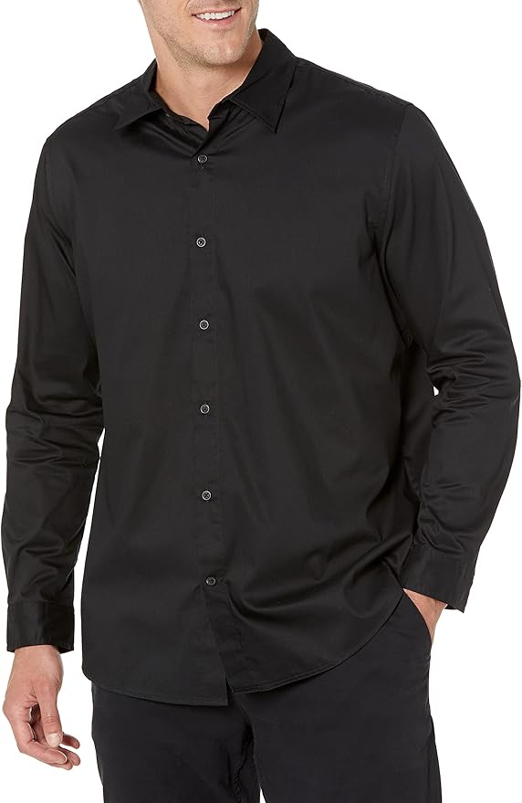 Essentials Dress Shirts, Button Down, Long Sleeve, Regular-Fit Stretch