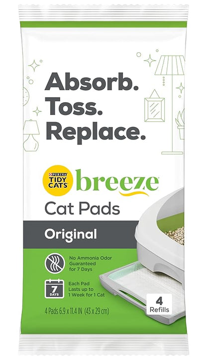Breeze Tidy Cat Litter Pads 16.9"x11.4"(1 pack of 4 pads)