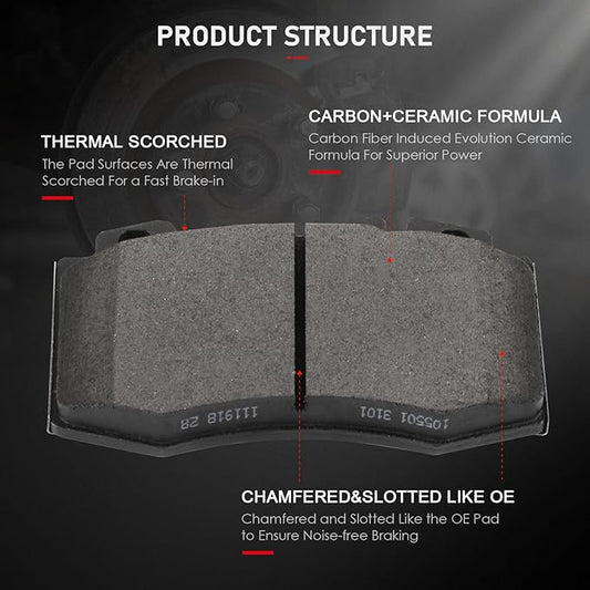 cciyu D847 Front Semi-Metallic Disc Brake Pads Kit For Mercedes-Benz 600SL C230 C320 C350 C55 AMG CLS500 CLS550 E350 E500 E55 ML430 4PCS