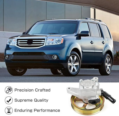 Power Steering Pump with Pulley Compatible with Acura MDX 3.5L 3.7L  Honda Pilot 3.5L 2005-2008  Odyssey 3.5L 2005-2010