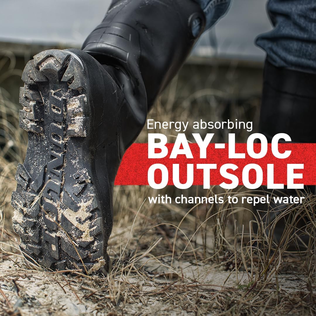 Size 11-Men, 13-Women Dunlop Chesapeake Rubber Boots for Men & Women – PVC - Waterproof - Lightweight Garden, Fishing & Rain Boots with Soft Toe and Wide Calf – Black – Size 3–15