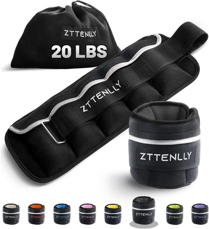 ZTTENLLY Adjustable Ankle Weights with Carry Bag, Pair