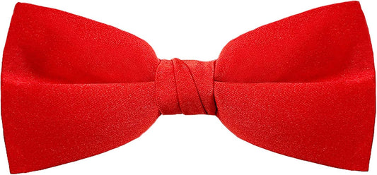Red Satin 2 1/2 Bow Tie With Black Elastic Band