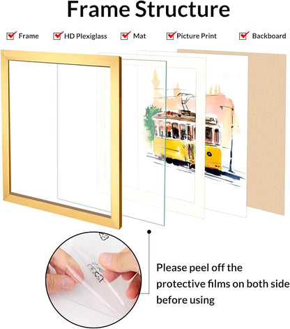 Annecy 9x12 Picture Frames (1 Pack, Gold), Simple Designed Photo Frame, For Pictures 9x12 for Wall Mounting, Classic Simple Home Office Decor