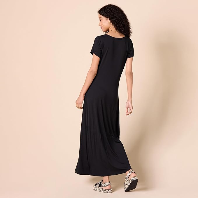 Essentials Women's Short-Sleeve Maxi Dress, Flowy