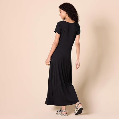 Essentials Women's Short-Sleeve Maxi Dress, Flowy