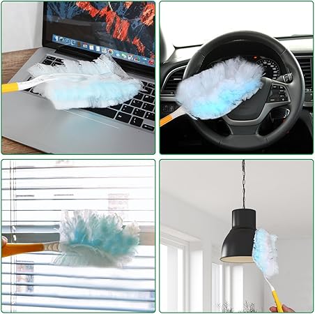 Duster Refills,Static Dust Removal Brush Disposable Replacement Head Compatible with Swiffer,Duster Refills for Dusting Electronics,Furniture,Blinds,Ceiling Fans (Blue, 18 PCS)
