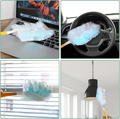 Duster Refills,Static Dust Removal Brush Disposable Replacement Head Compatible with Swiffer,Duster Refills for Dusting Electronics,Furniture,Blinds,Ceiling Fans (Blue, 18 PCS)