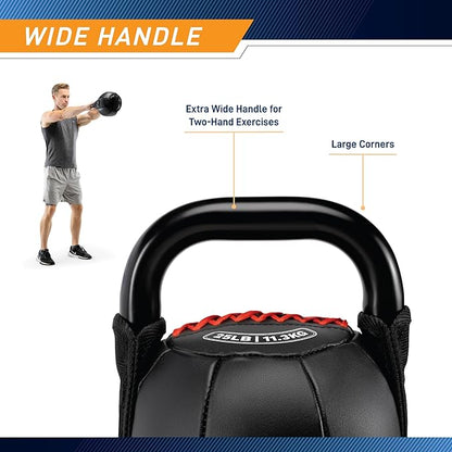 Marcy Strength Training Soft Kettlebell with Handle for Weightlifting, Conditioning, Strength and core Training 15 lbs