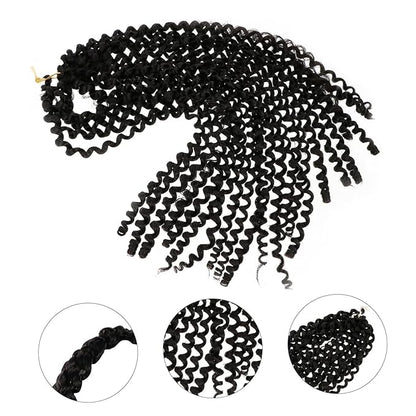 balacoo Water Ripple Wig Wigs Human Hair Crochet Hair Jumbo Braids Extensions Hair Curly Wig Hair Crochet Braiding Twist Hair Low Temperature Wire Black