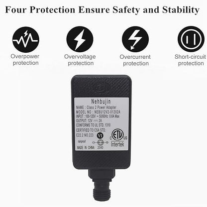 12V 2A Class 2 Power Supply, IP44 LED Transformer Replacement Yard Inflatable Adapter for String Light, Inflatable Decorations (12V-2A 1PCS)