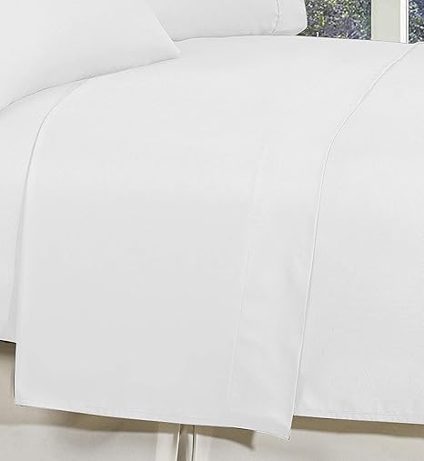 Elegant Comfort Premium Hotel Quality 1-Piece Flat Sheet, Luxury and Softest 1500 Premium Hotel Quality Microfiber Bedding Flat Sheet, Wrinkle-Free, Stain-Resistant, TwinTwin XL, White