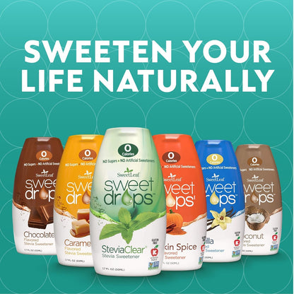 SweetLeaf Sweet Drops - Flavored Stevia Liquid Sweetener, Stevia Extract, Zero Calories, Gluten Free, Keto Friendly, Non GMO, Natural Flavors, Sugar Alternative - Coconut, 1.7 Fl Oz (Pack of 1