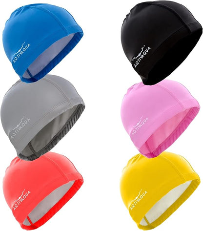Spandex Swim Cap with Protective Layer  Comfortable Swimming Cap for Women Men Adult and Kids