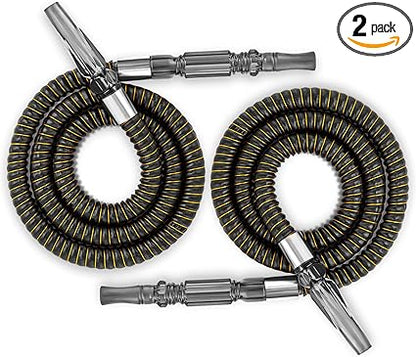 2 Pack Hookah Hose Washable 39'' Shisha Hose Acrylic Handle Leather Wrapped Pipe For Small Hookah Set (Black2)