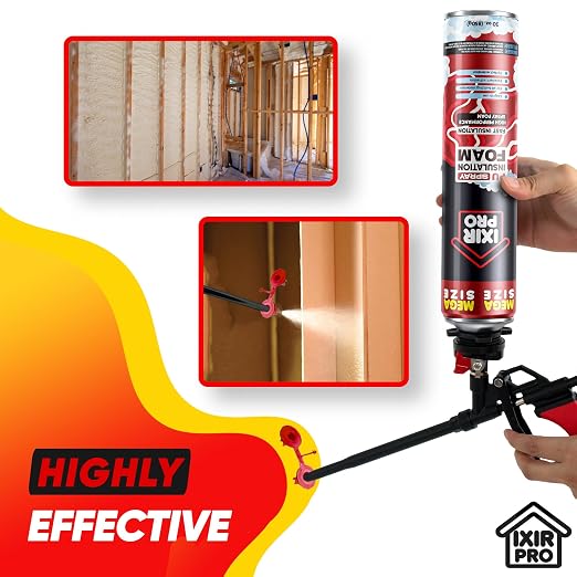 Spray Foam Insulation, 18 Pack x 30 oz, Expanding Foam Sealant Spray High Density Closed Cell Spray for Walls, Attic, Ceiling, Windows, Heat & Sound Control, Energy Saver, Seal Cracks & Gaps