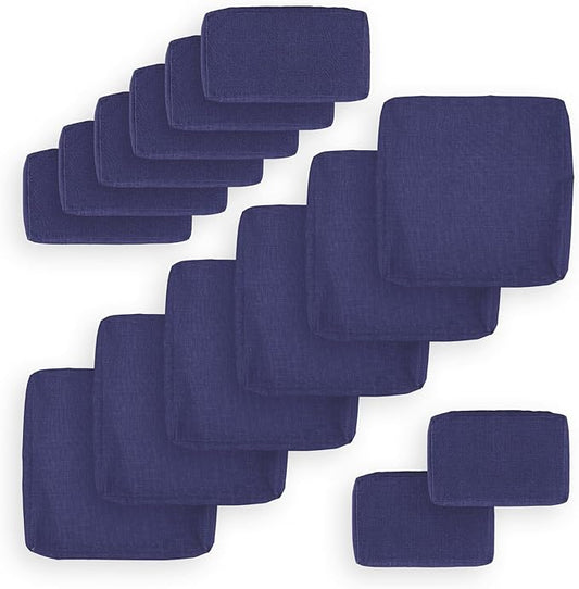NICESOUL 14 Pcs 25.6x25.6 inch Patio Outdoor Cushion Covers, Olefin UVFade-Resistant Cushion Cover for Outdoor Furniture, Zippered Replacement Slipcovers for Couch Sofa, Machine Washable, Navy Blue