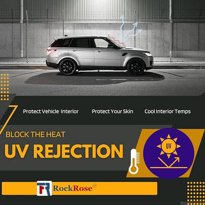 RockRose 20% Car Window Tint 24 in x 10FT 1PLY Carbon Charcoal Privacy Film Heat, UV, and IRR Block Tint for Cars or Home Adhesive Film Easy Shrink, Plotter Friendly Pro Grade