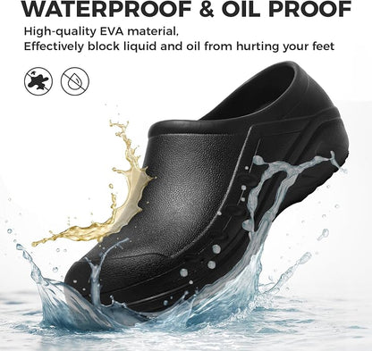 TEYTAP Chef Shoes Men Women Non Slip Work Shoes Water Proof Closed Toe Clogs for Nurse Kitchen Restaurant Food Service