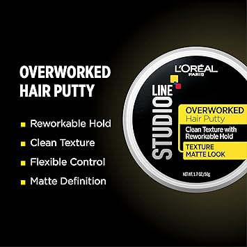 L'Oreal Paris Studio Line Overworked Hair Putty, 1.7 oz.