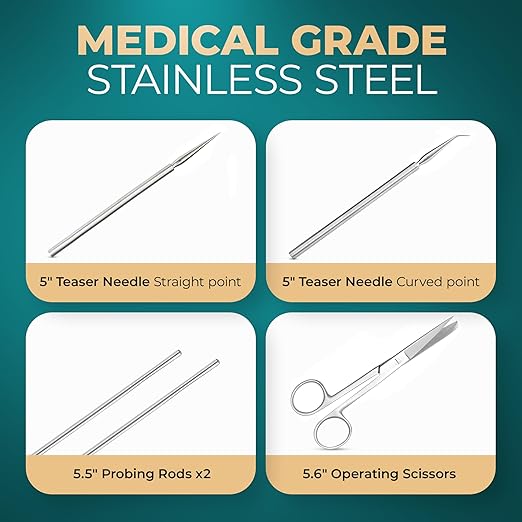 Advanced Dissection Kit Biology Lab Anatomy Dissecting Set with Stainless Steel Scalpel Knife Handle Blades for Medical Students and Veterinary by InstaSkincare (38 Pcs)